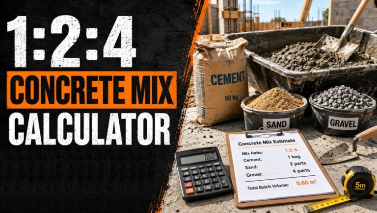 Concrete Mix Ratio Calculator: 1:2:4 & Self-Leveling