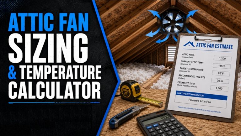 Attic Fan Sizing & Temperature Calculator
