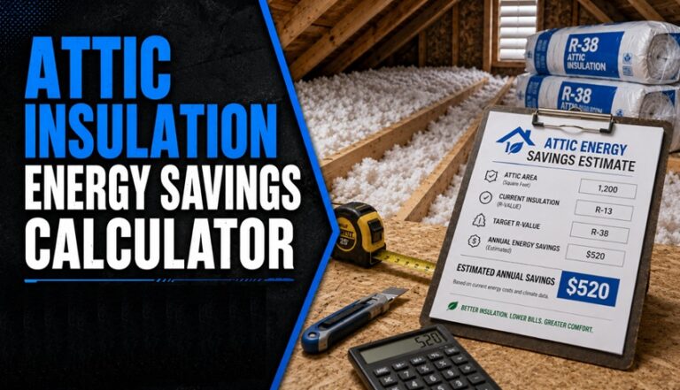 Attic Insulation Energy Savings Calculator