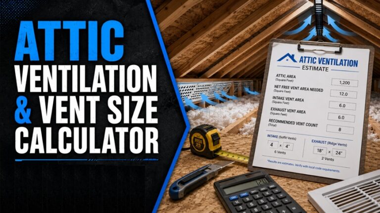 Attic Ventilation & Vent Size Calculator