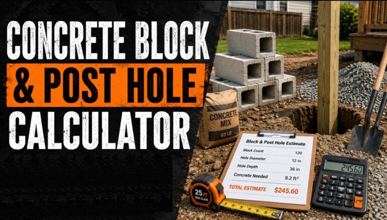 Concrete Block & Post Hole Calculator