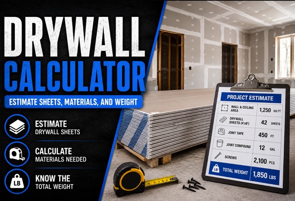 Drywall Calculator: Estimate Sheets, Materials, and Weight